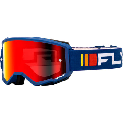 Fly Racing Youth Zone Goggle Navy/White - Front Side View