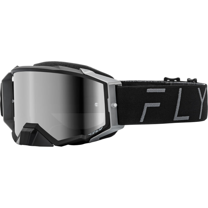 Fly Racing Zone Pro Goggle Black/Grey - Front Side View