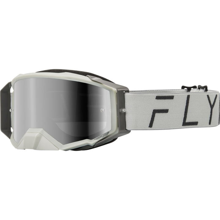 Fly Racing Zone Pro Goggle Grey - Front Side View