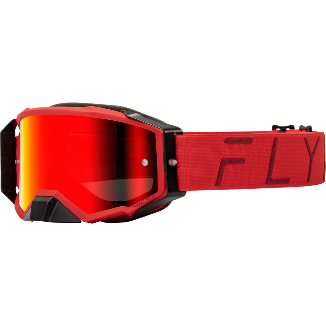 Fly Racing Zone Pro Goggle Red - Front Side View