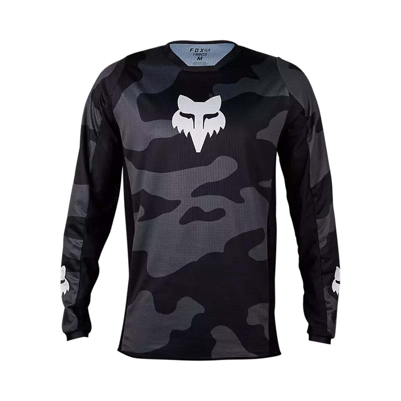 Fox Racing 180 Bnkr Jersey Black Camouflage - Front View