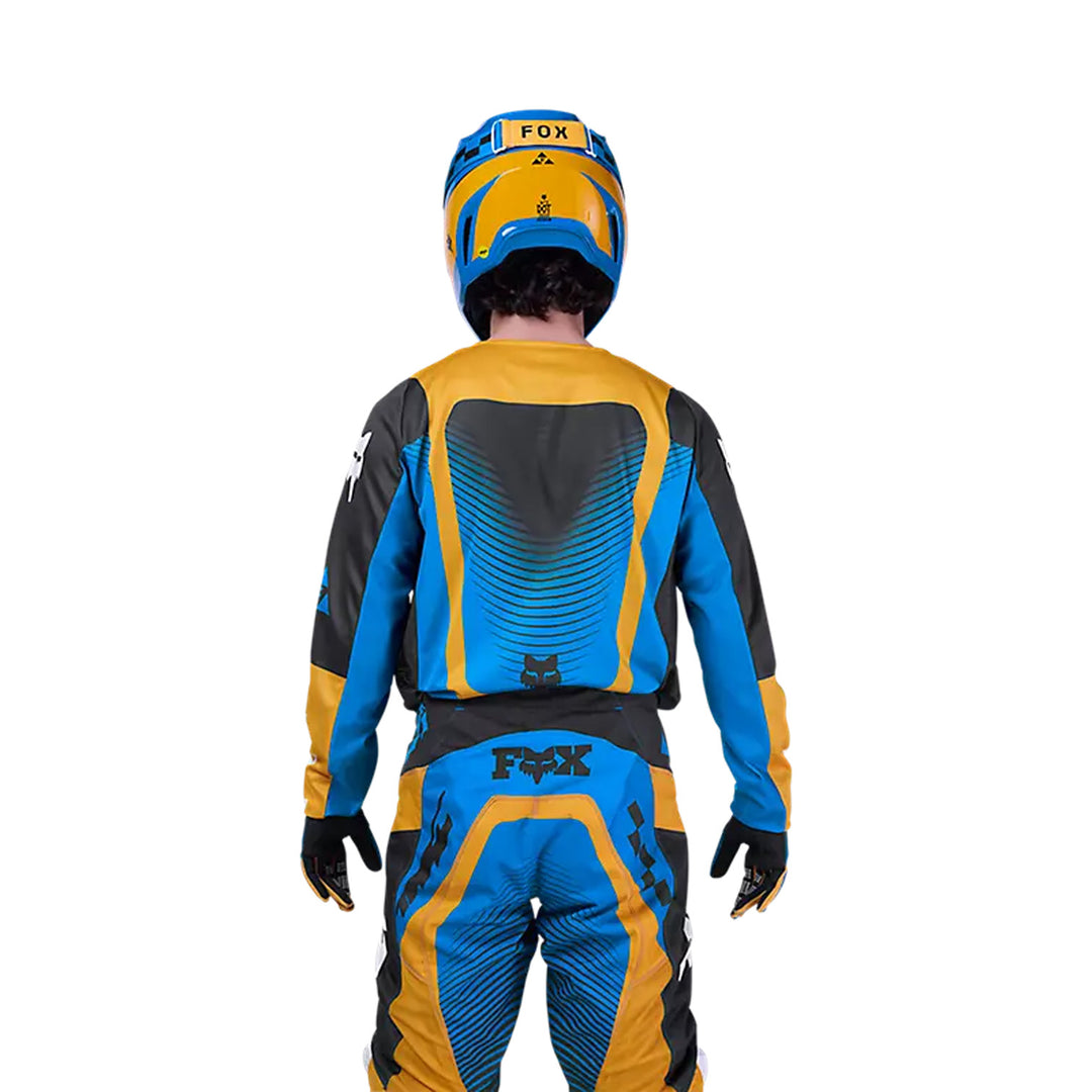 Fox Racing 180 Collect Jersey Blue - Rear View of Model Wearing Jersey