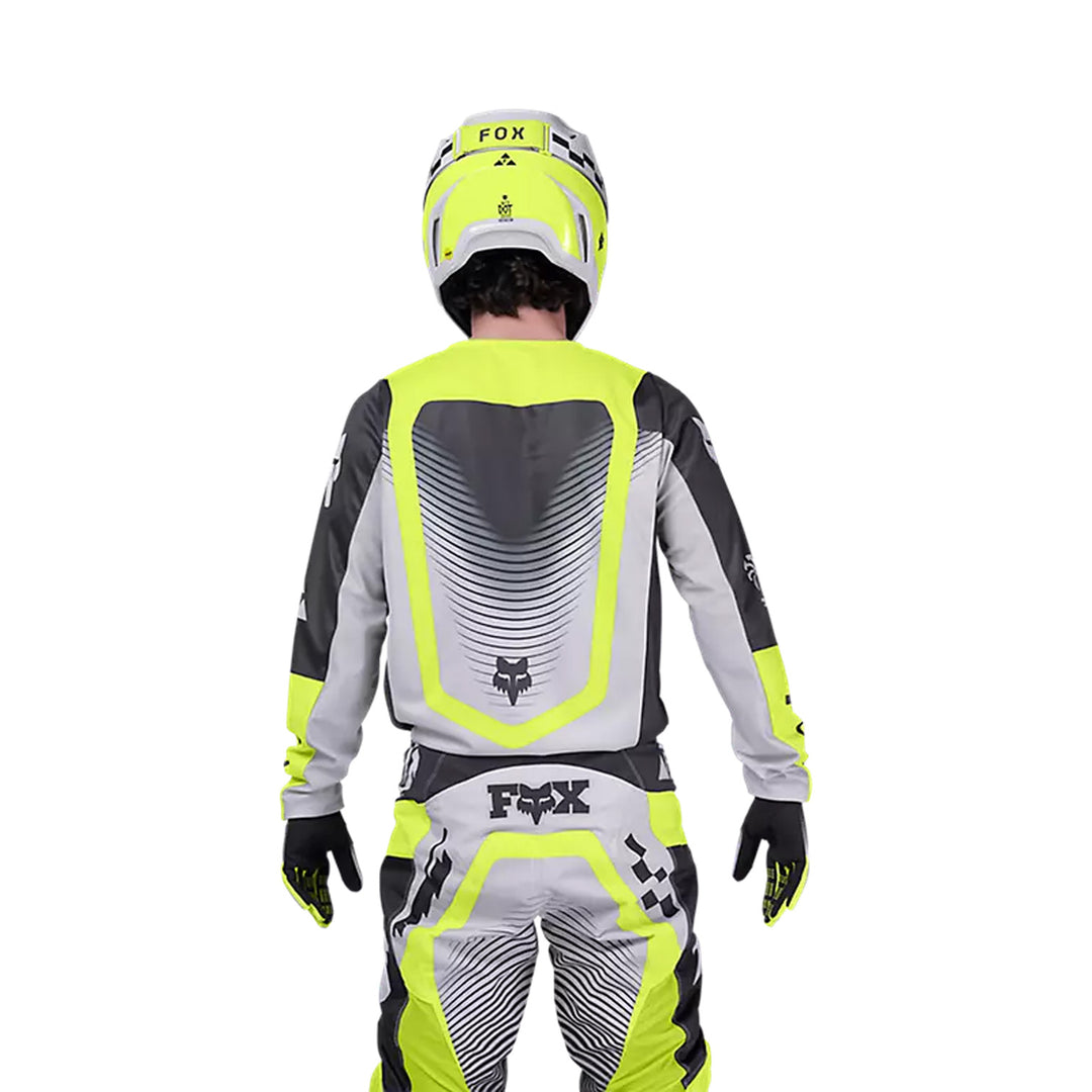 Fox Racing 180 Collect Jersey Grey/Yellow - Rear View of Model Wearing Jersey
