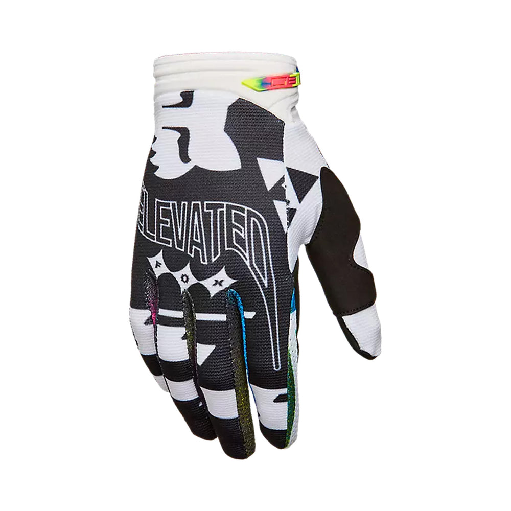 Fox Racing 180 Image Cosmo Gloves White/Black - Back of Right Hand View