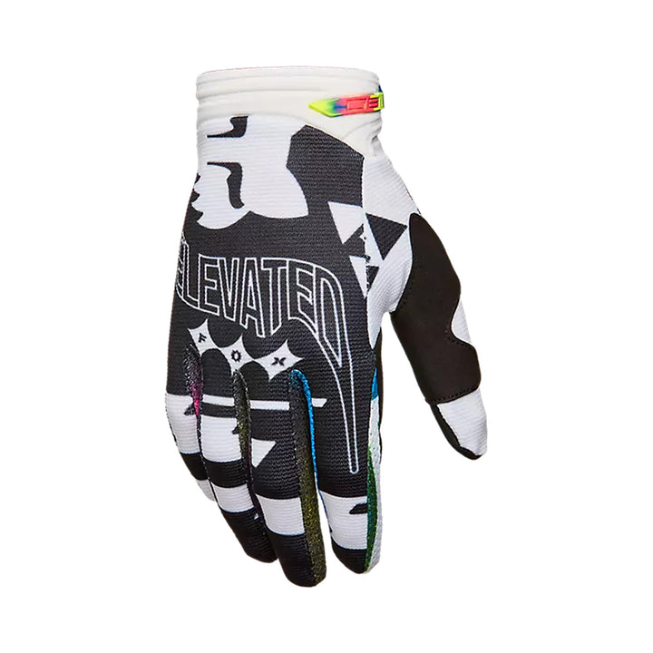 Fox Racing 180 Image Cosmo Gloves White/Black - Back of Right Hand View