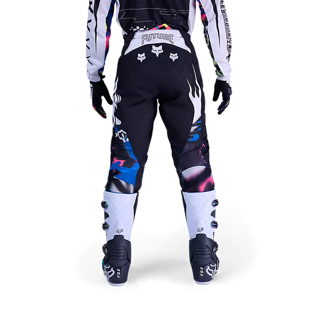 Fox Racing 180 Image Cosmo Pants White/Black - Rear View of Model Posing in Pants