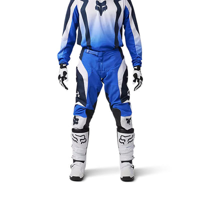 Fox Racing 180 Lean Pants Blue - Front View of Model Posing in Pants