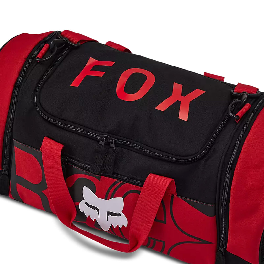 Fox Racing 180 Race Spec Duffle Gear Bag Fluorescent Red - Angled Rear Top View