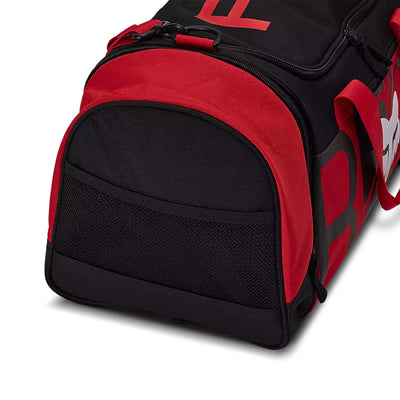 Fox Racing 180 Race Spec Duffle Gear Bag Fluorescent Red - Close-Up of Mesh Pocket on One End