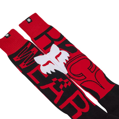 Fox Racing 180 Race Spec Socks Fluorescent Red - Side by Side Calf Graphics