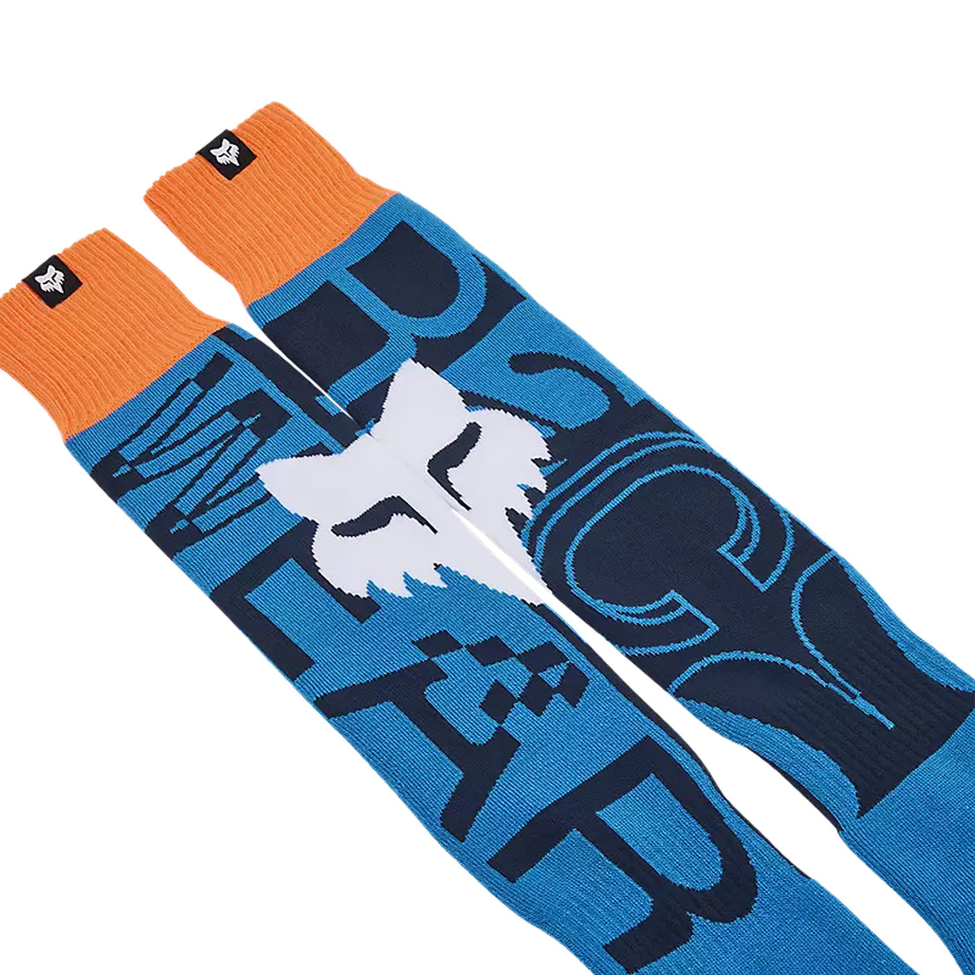 Fox Racing 180 Race Spec Socks True Blue - Side by Side Calf Graphic