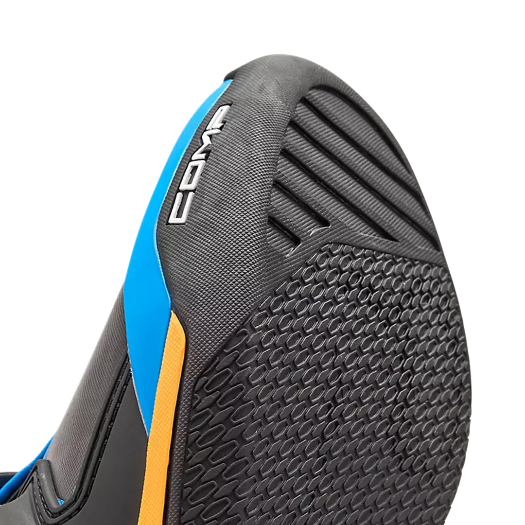 Fox Racing Comp Boots Blue - Close-Up Sole View of Toe