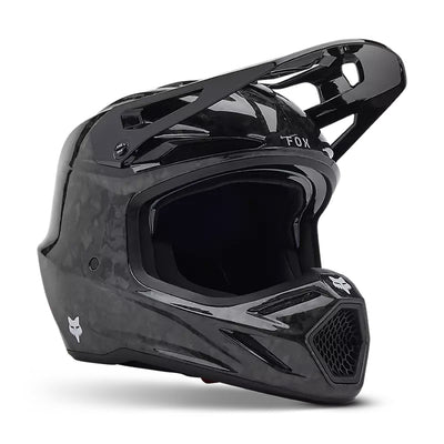 Fox Racing V3 RS Carbon Helmet Black - Front Right Side View