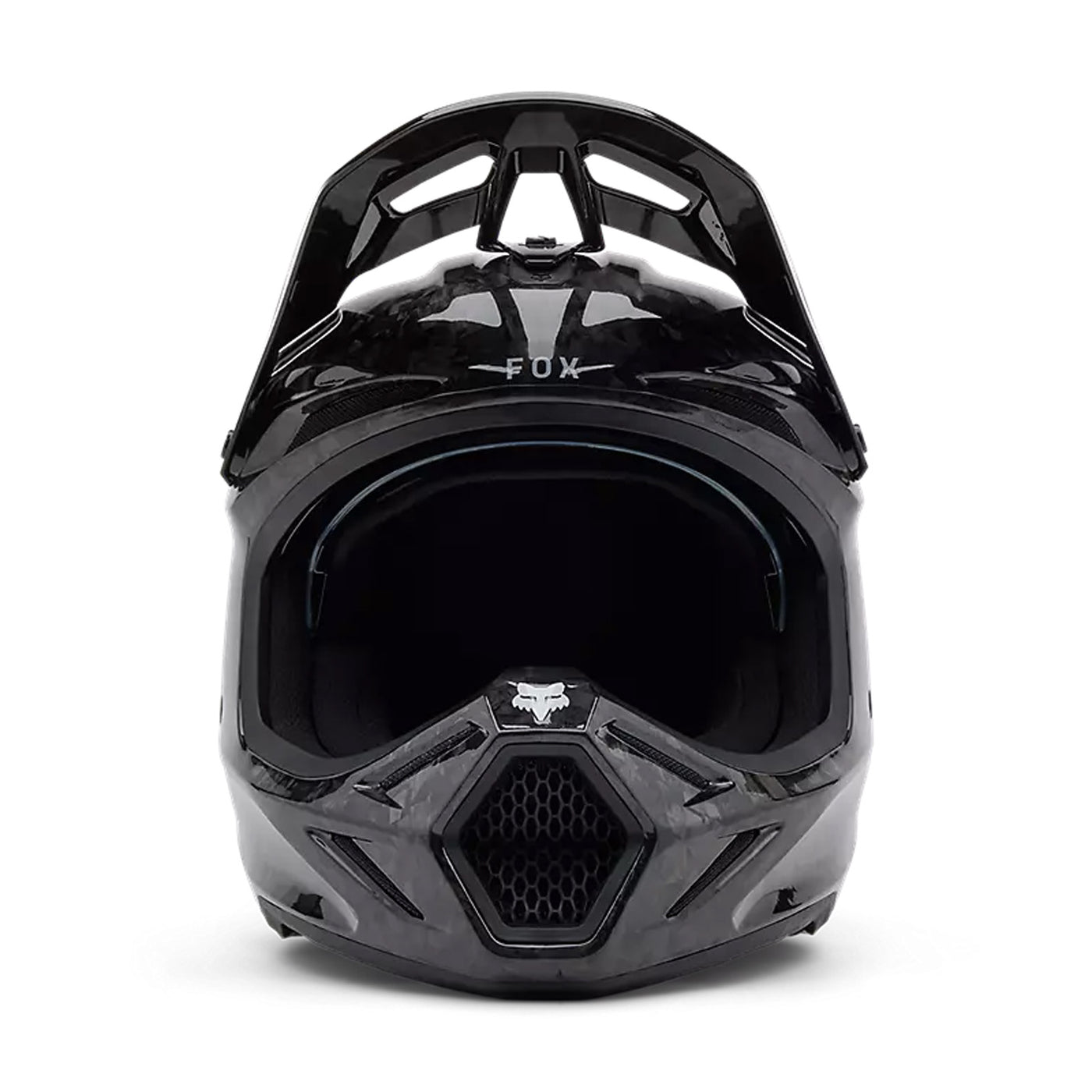 Fox Racing V3 RS Carbon Helmet Black - Front View