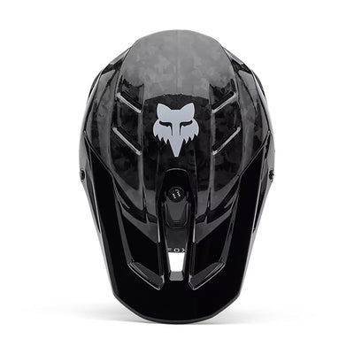 Fox Racing V3 RS Carbon Helmet Black - Top Down View