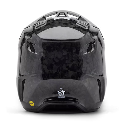 Fox Racing V3 RS Carbon Helmet Black - Rear View