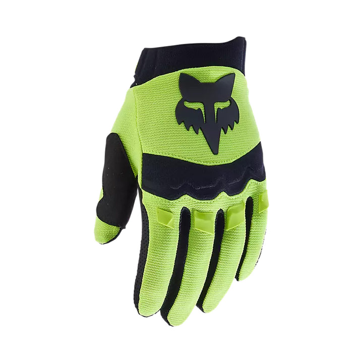 Fox Racing Youth Dirtpaw Gloves Fluorescent Yellow - Back of Hand View