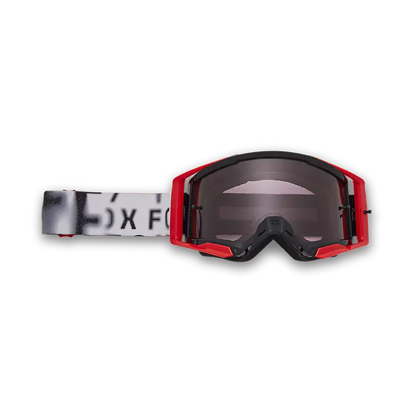 Fox Racing Airspace Seventy4 Grey Lens Goggle Fluorescent Red - Front View with Side Strap