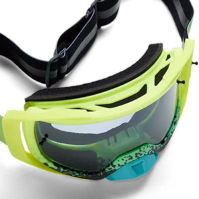 Fox Racing Airspace Horyzn Gray Lens Goggle Fluorescent Yellow - Close-up of Top Down View