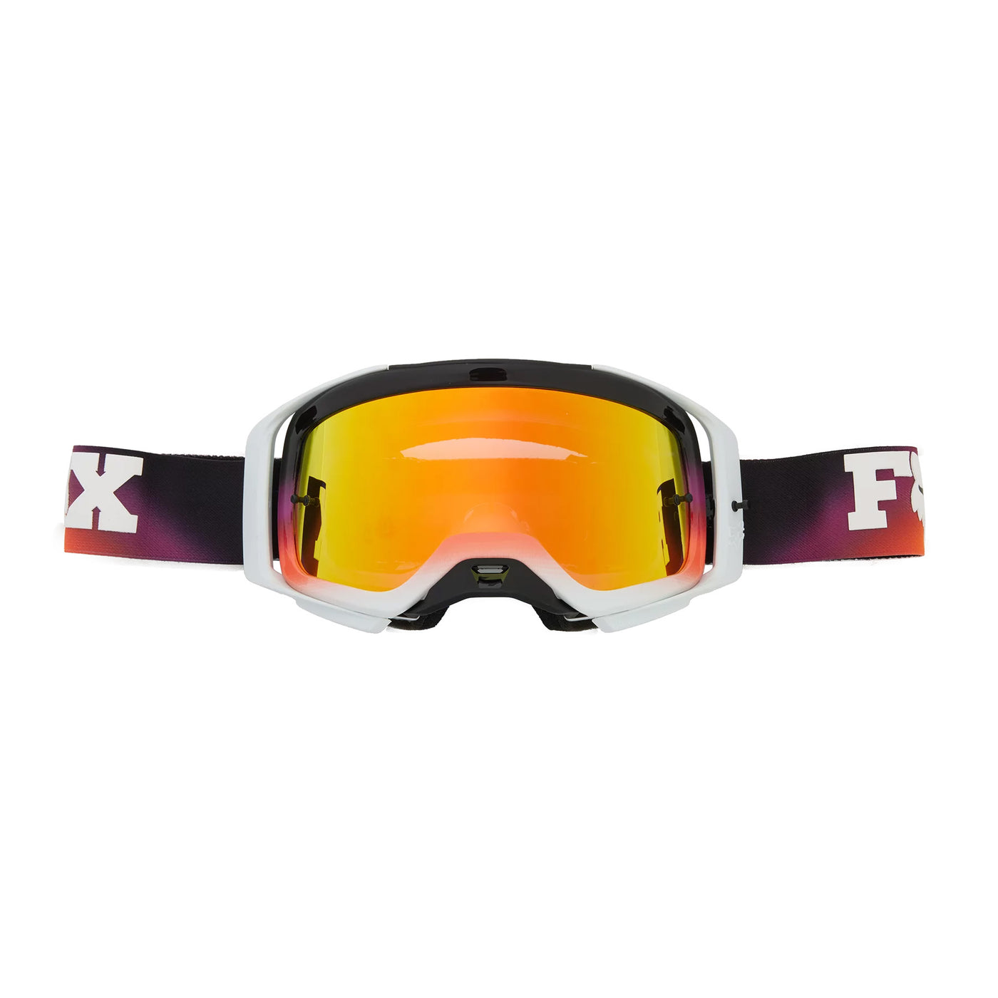 Fox Racing Airspace Streak Mirrored Lens Goggle White - Front View