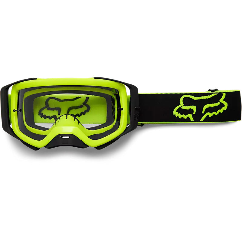 Fox Racing Airspace Xpozr Goggle Fluorescent Yellow - Front View with Side Strap