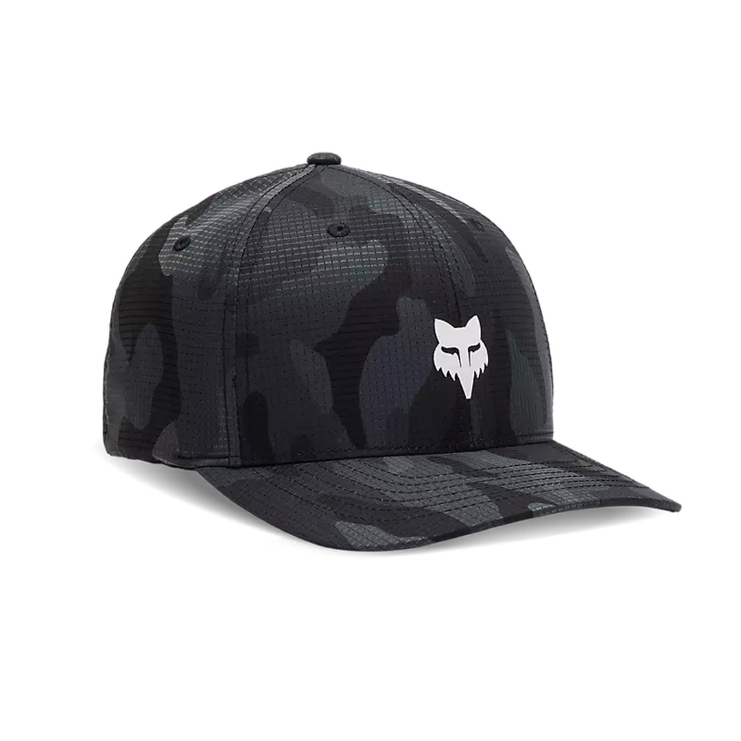 Fox Racing Fox Head Camo Tech Flexfit Hat Black Camo - Front Side View