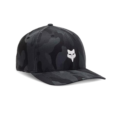 Fox Racing Fox Head Camo Tech Flexfit Hat Black Camo - Front Side View