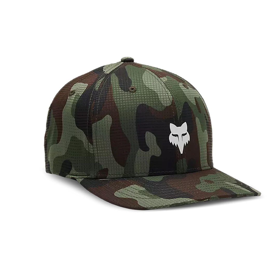 Fox Racing Fox Head Camo Tech Flexfit Hat Green Camo - Front Side View