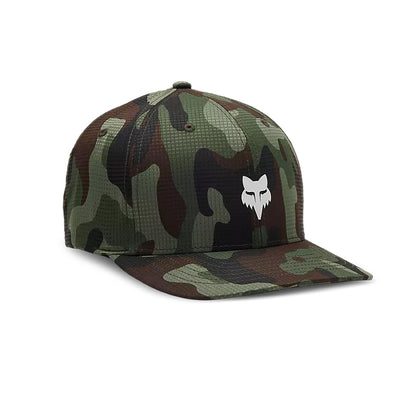 Fox Racing Fox Head Camo Tech Flexfit Hat Green Camo - Front Side View