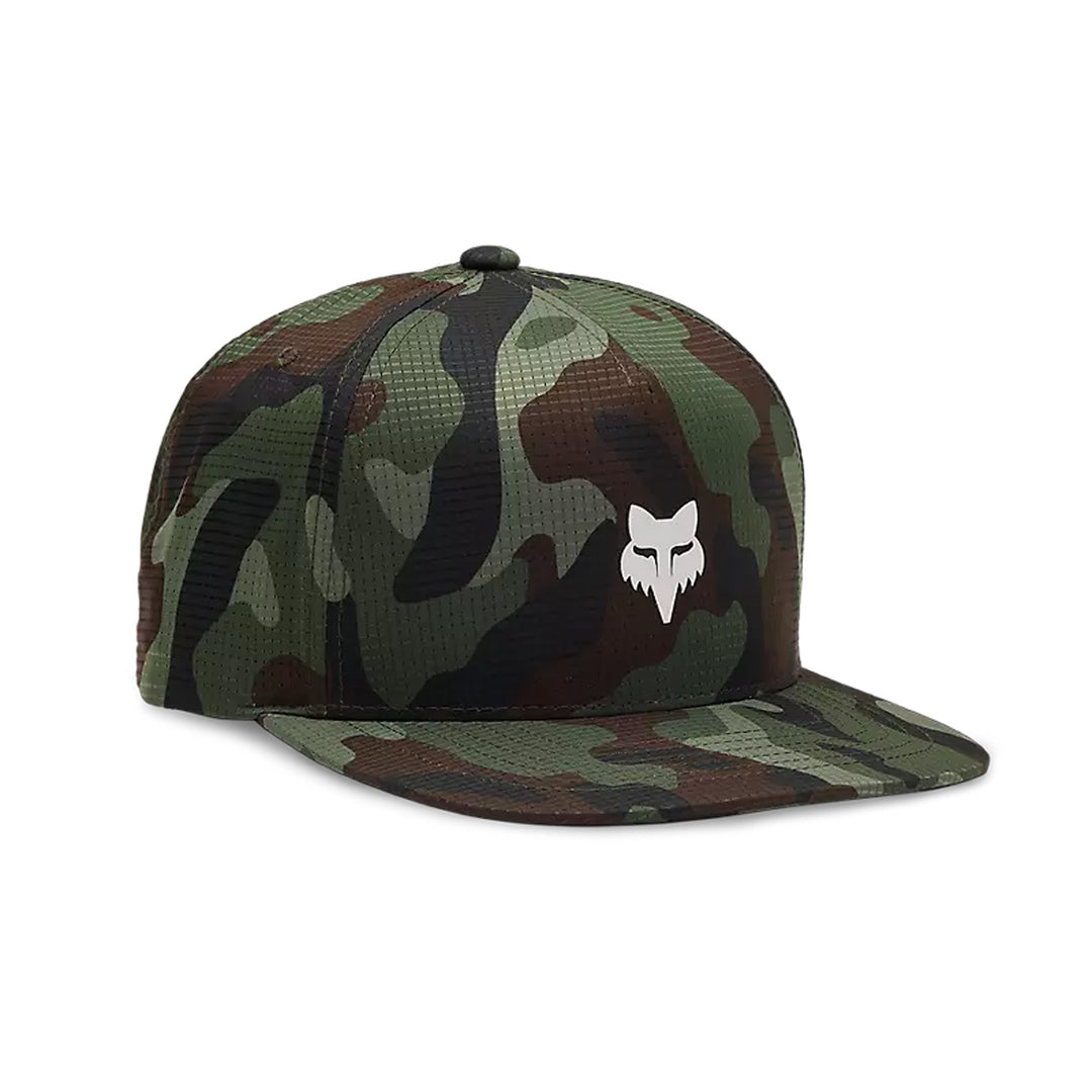 Fox Racing Fox Head Camo Tech Snapback Hat Green Camouflage - Front Side View