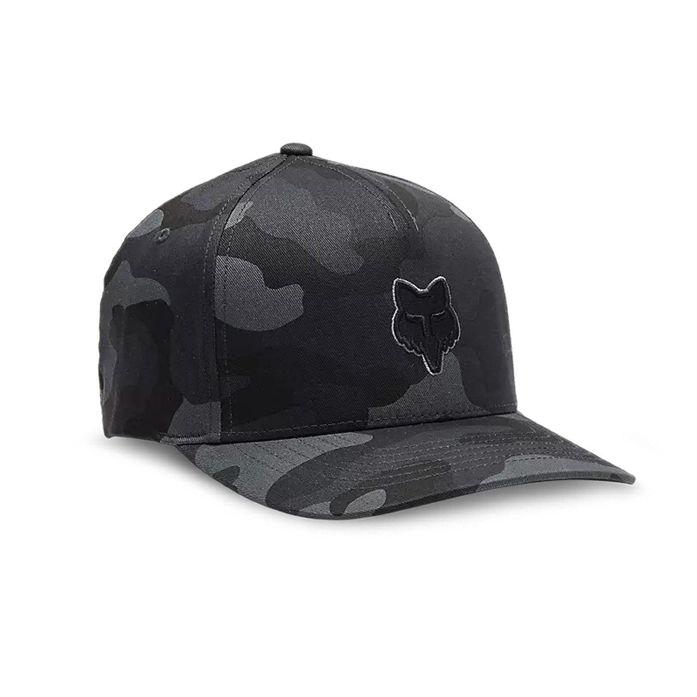 Fox Racing Fox Head Flexfit Hat Black Camo - Front Side View