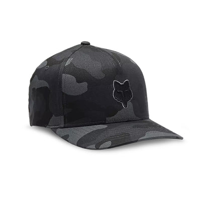 Fox Racing Fox Head Flexfit Hat Black Camo - Front Side View
