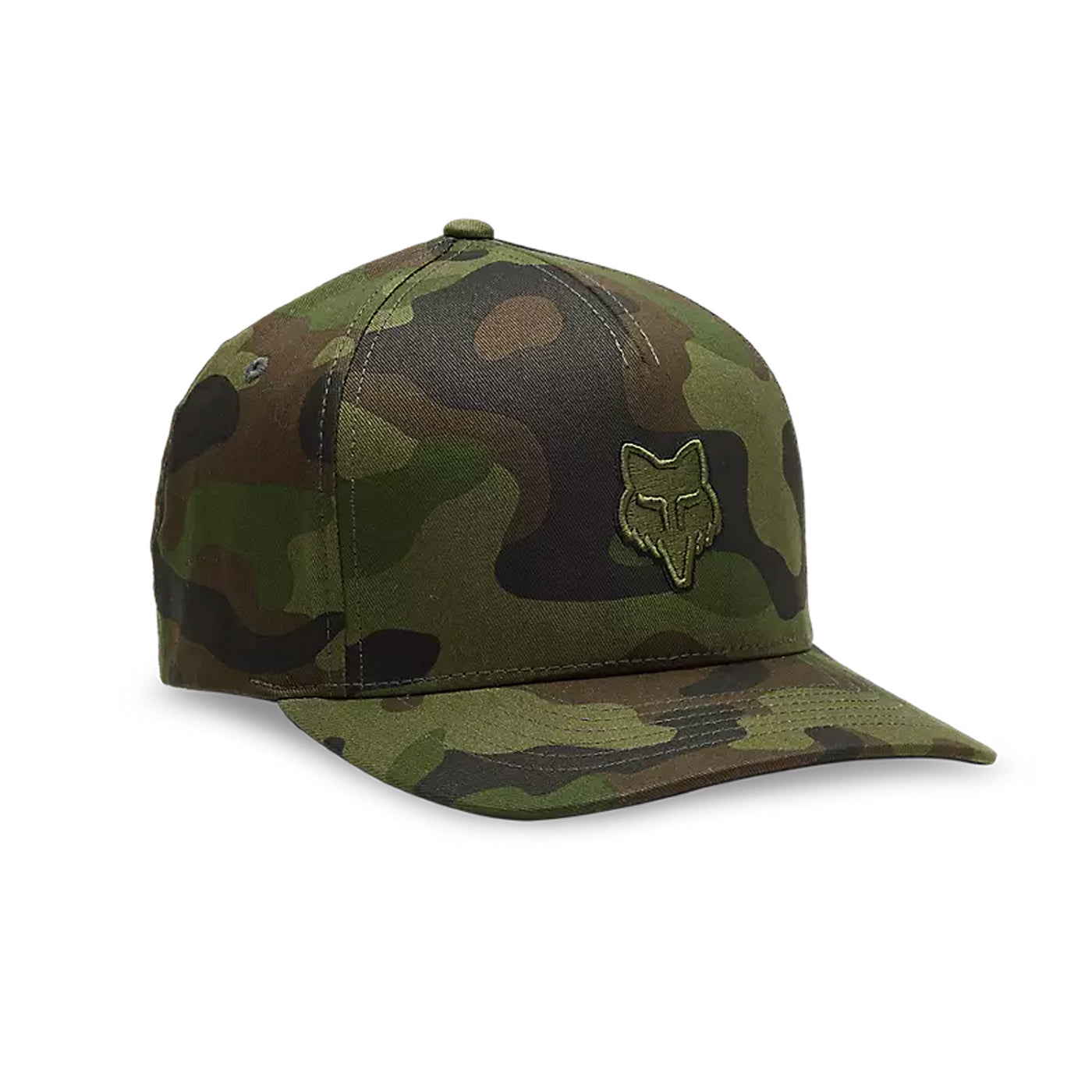 Fox Racing Fox Head Flexfit Hat Green Camo - Front Side View