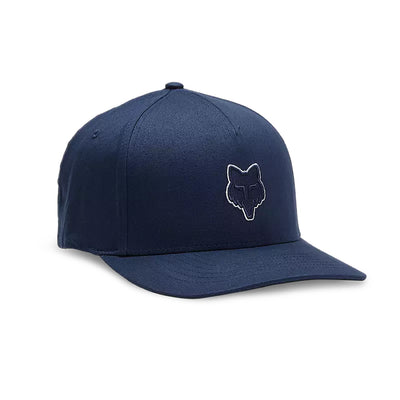 Fox Racing Fox Head Flexfit Hat Midnight Blue - Front Side View