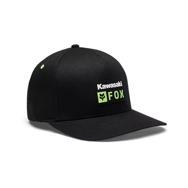 Fox Racing Kawasaki Flexfit Hat Black - Front Side View