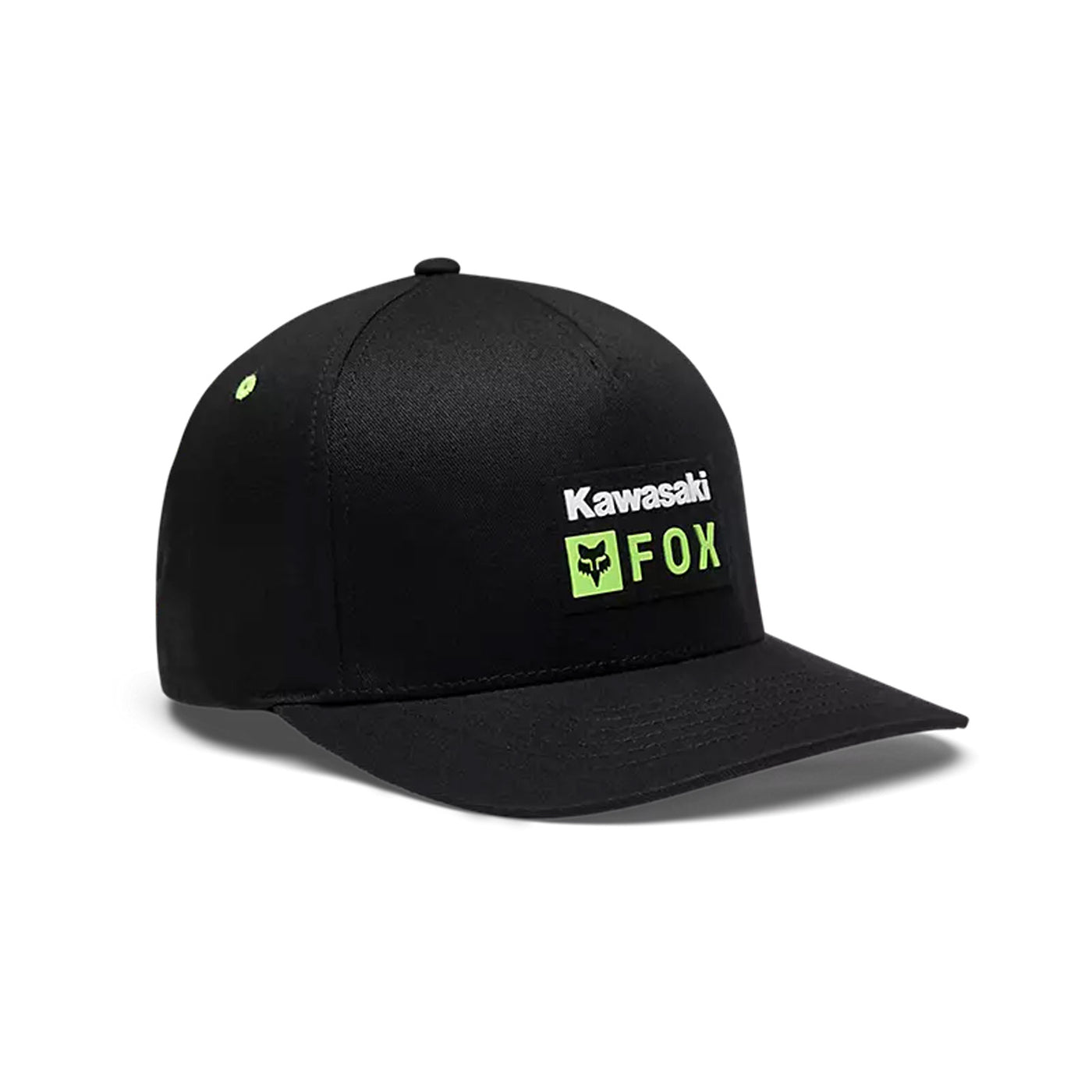 Fox Racing Kawasaki Flexfit Hat Black - Front Side View
