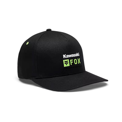 Fox Racing Kawasaki Flexfit Hat Black - Front Side View
