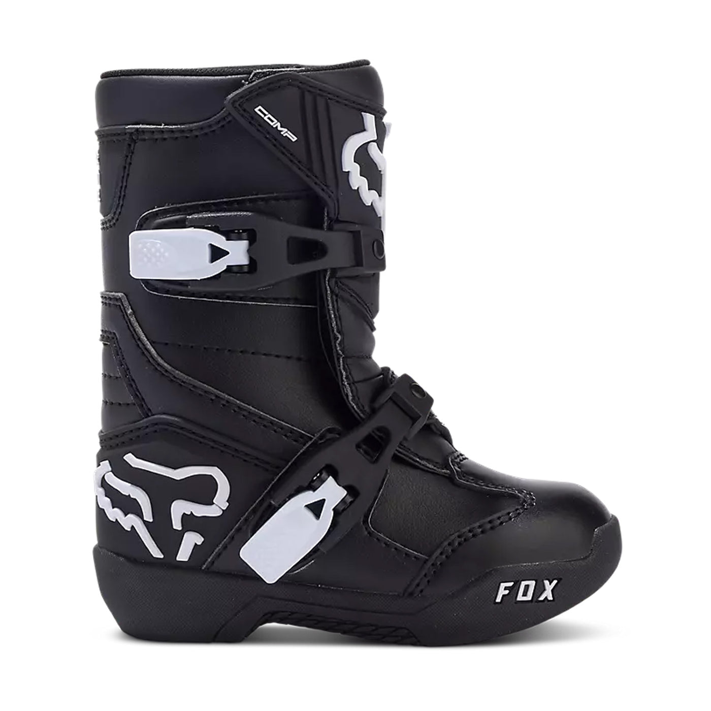 Fox Racing Kids Comp Boots Black - Outer Side View