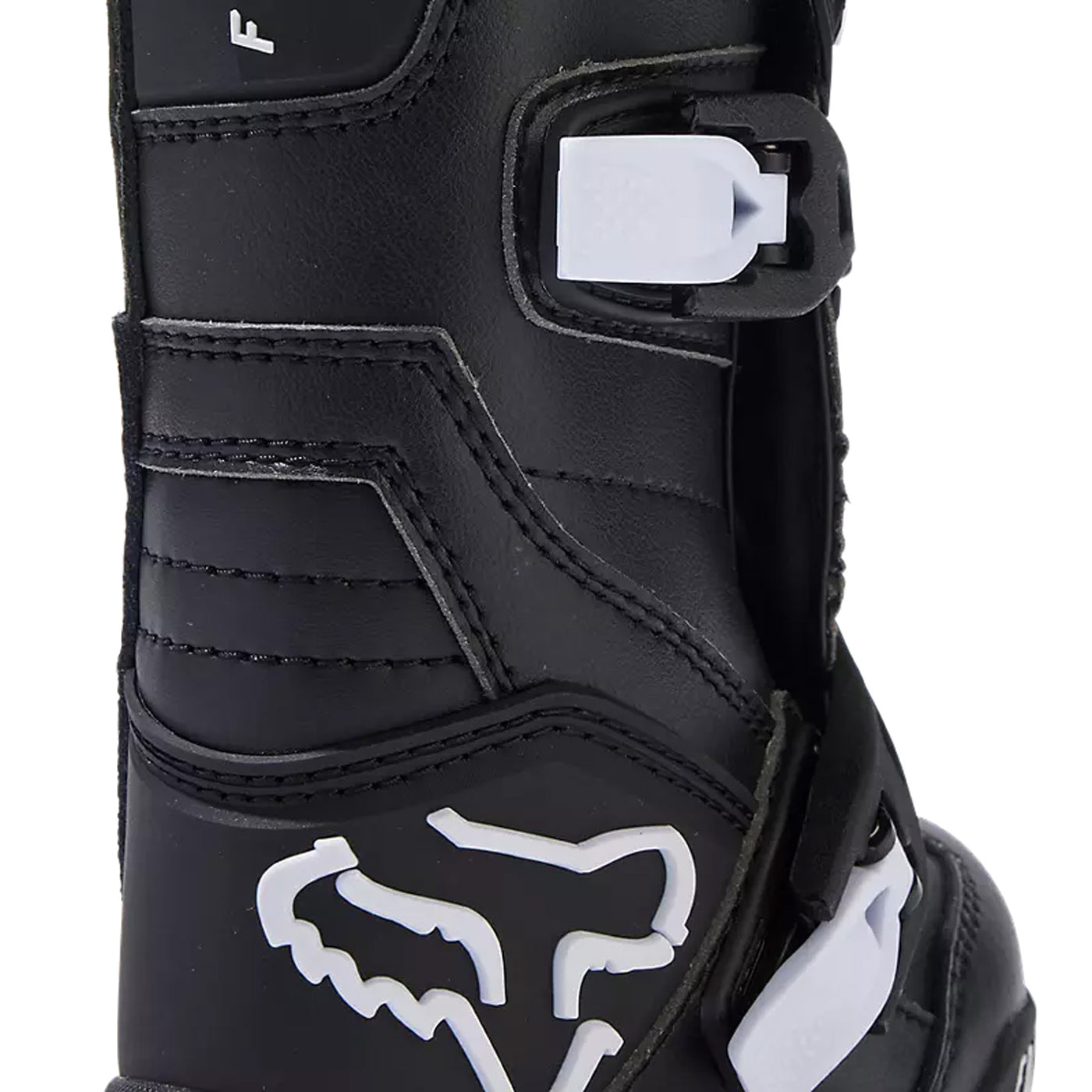 Fox Racing Kids Comp Boots Black - Close-Up Rear View of Buckles