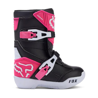 Fox Racing Kids Comp Boots Black/Pink - Outer Side View