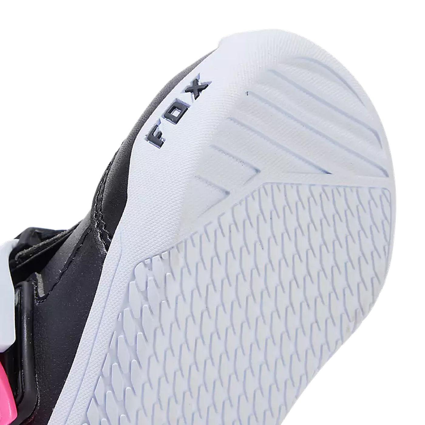 Fox Racing Kids Comp Boots Black/Pink - Close-Up View of Sole & Toe