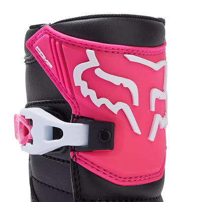 Fox Racing Kids Comp Boots Black/Pink - Close-up View of Top