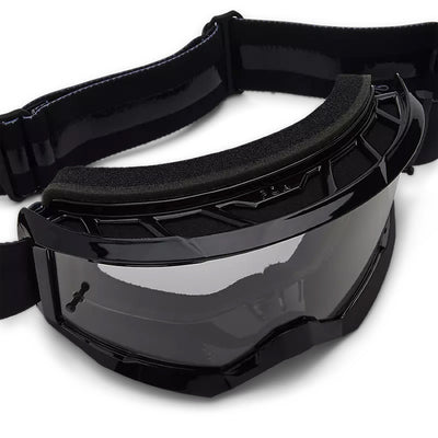 Fox Racing Main Core Clear Lens Goggles Black - Close-Up of Front Angled View