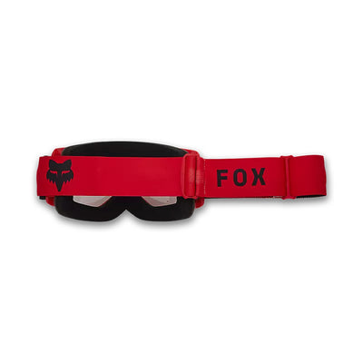 Fox Racing Main Core Clear Lens Goggles Fluorescent Red - Rear View with Side Strap