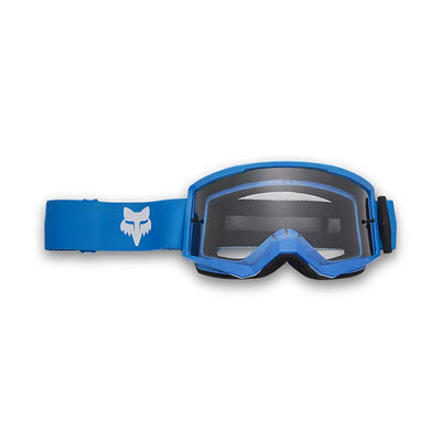 Fox Racing Main Core Clear Lens Goggles True Blue - Front View with Side Strap