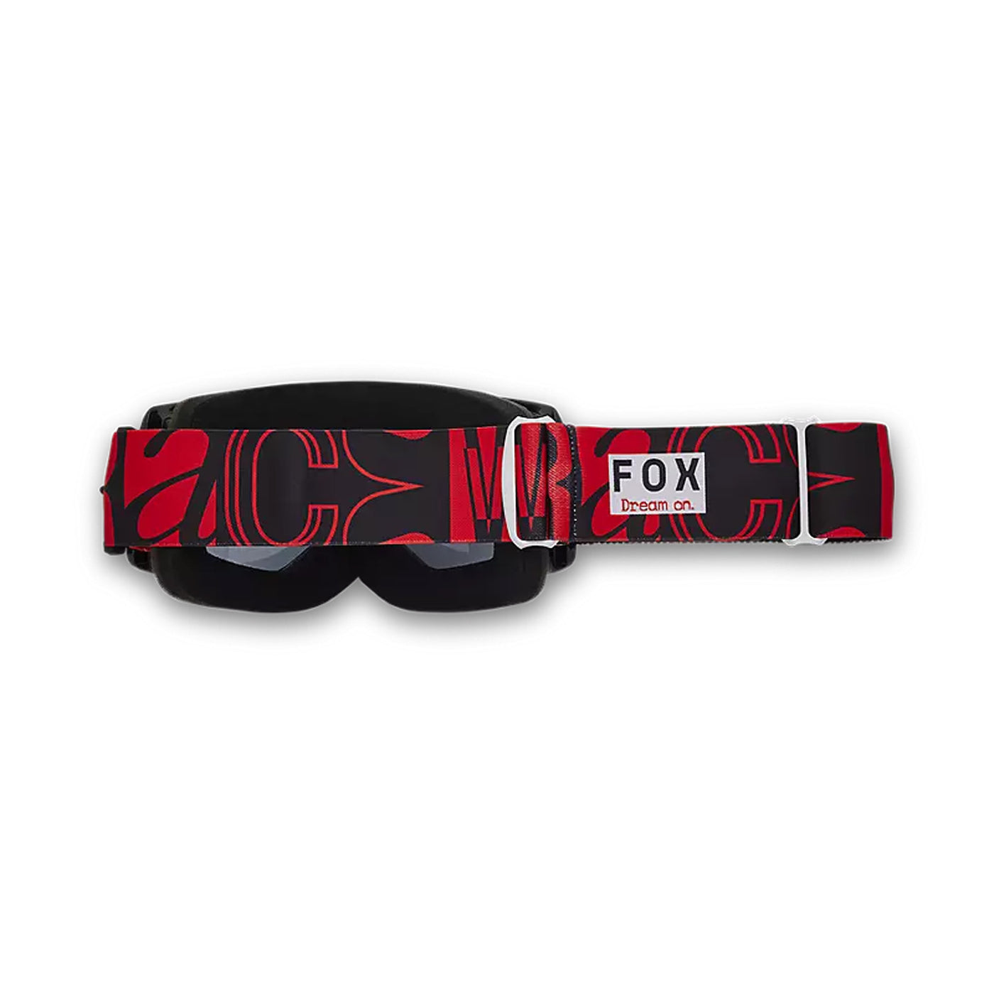 Fox Racing Main Race Spec Mirrored Lens Goggles Fluorescent Red - Rear View with Side Strap