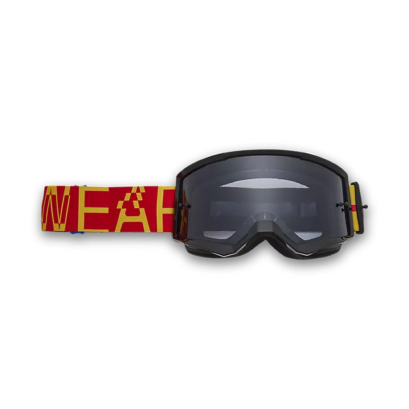 Fox Racing Main Race Spec Mirrored Lens Goggles Pale Yellow - Front View with Side Strap