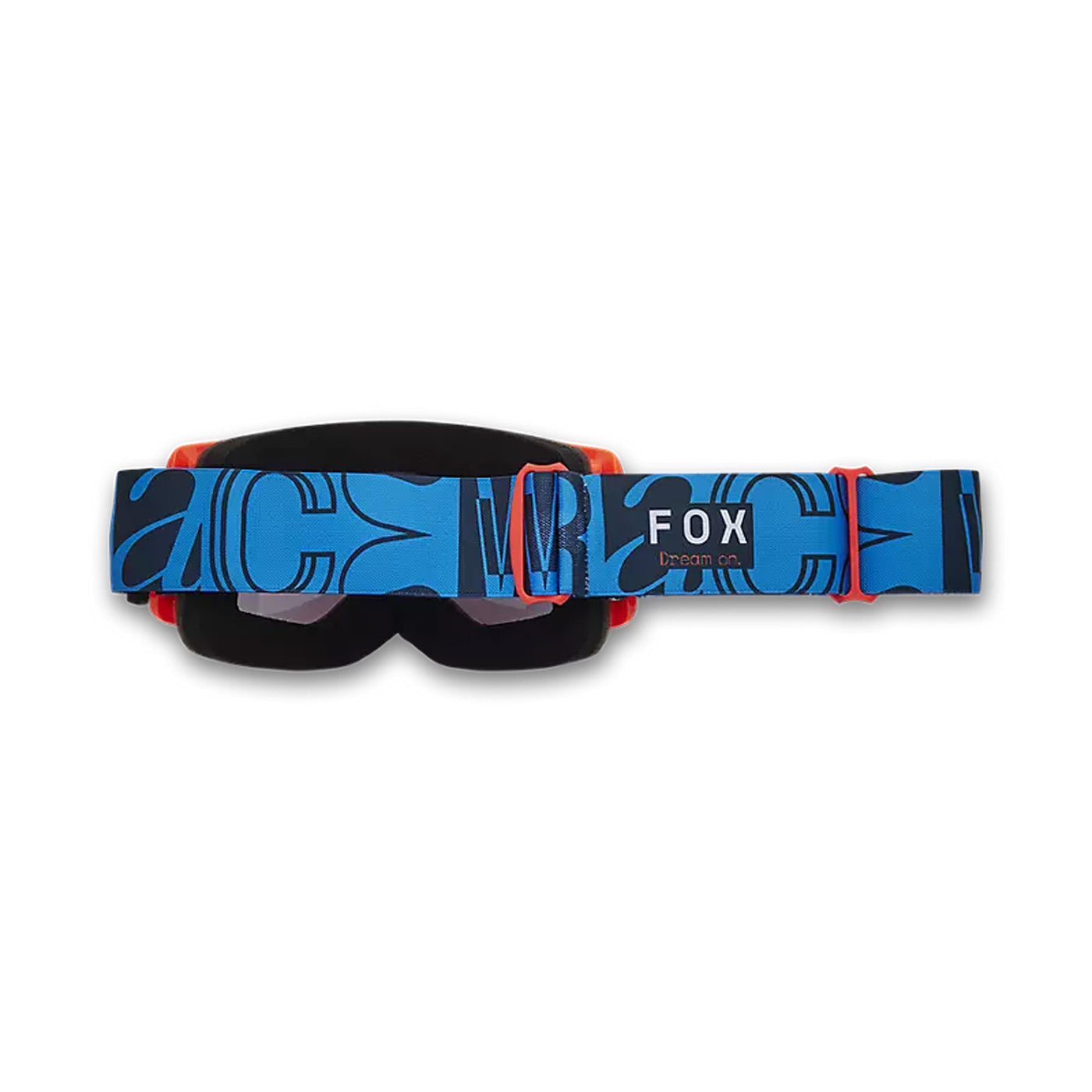 Fox Racing Main Race Spec Mirrored Lens Goggles True Blue - Rear View with Side Strap