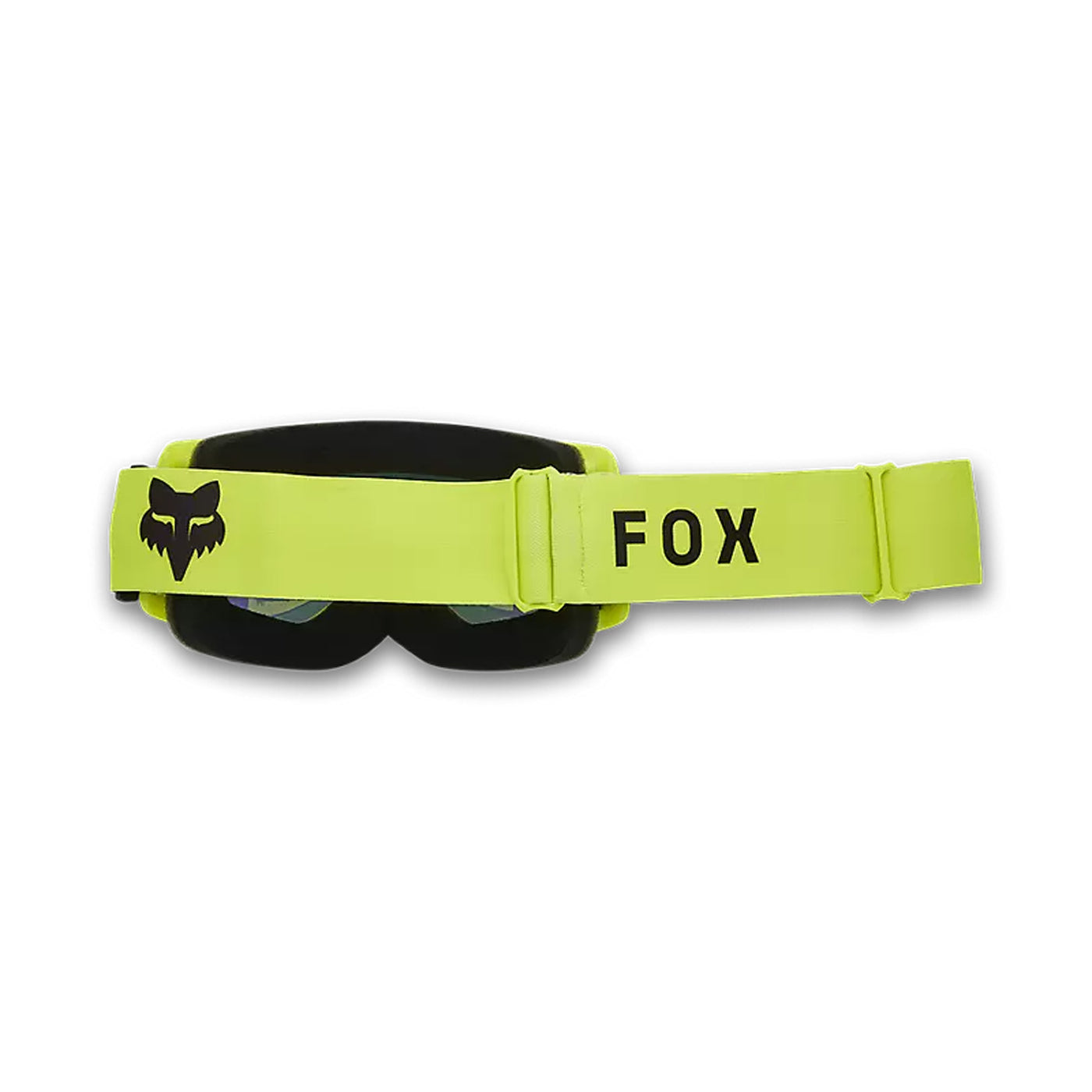 Fox Racing Main Core Mirrored Lens Goggles Fluorescent Yellow - Rear View with Side Strap