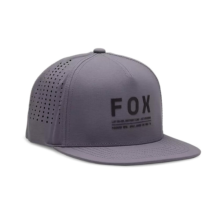 Fox Racing Non Stop Tech Snapback Hat Steel Grey - Front Side View